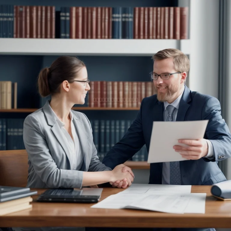 Juristischer Beratungstisch mit Gesetzesbüchern